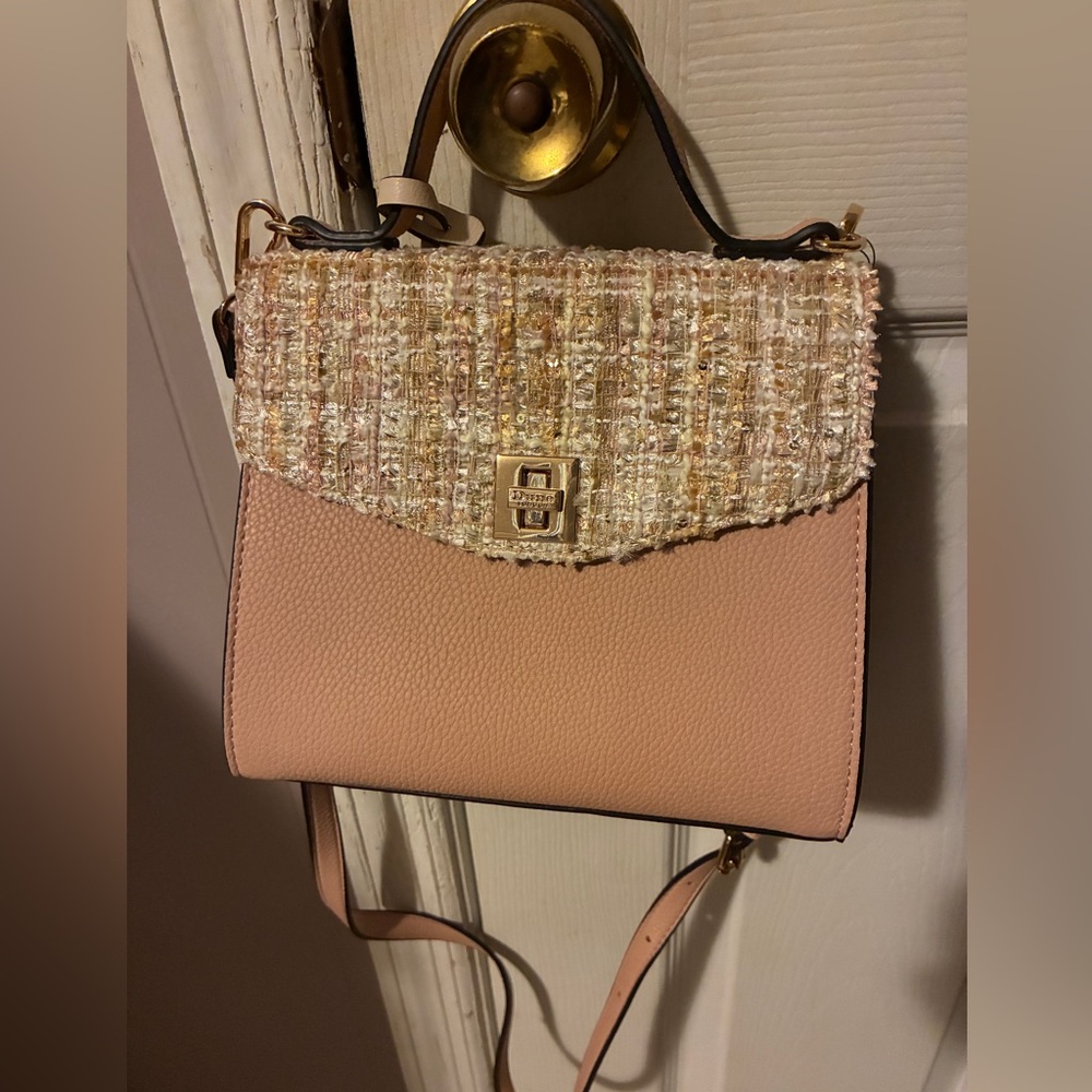 Dune London Pink and Tweed Crossbody Bag